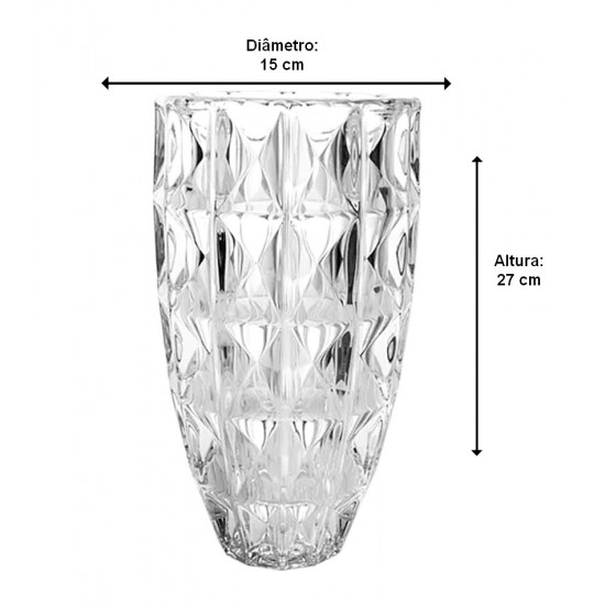 Vaso 27cm Por 15cm Aquamarine Em Cristal Ecológico